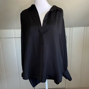 Banana Republic Silky Black Peasant Blouse